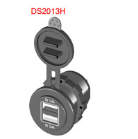 Dual Port USB Socket - 12-24V - DS2013H - ASM